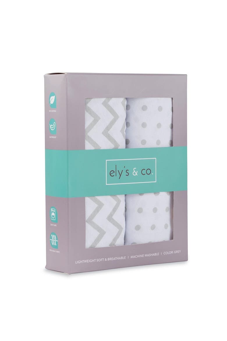 Baby Changing Pad Cover - Cradle Sheet 2 Pack, Alternate, color, Grey Chevron & Polka Dot