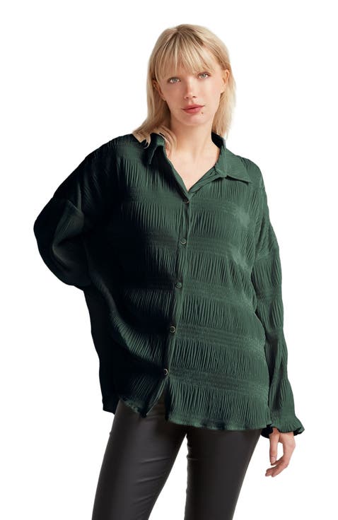 Serenade Velvet Plisse Shirt