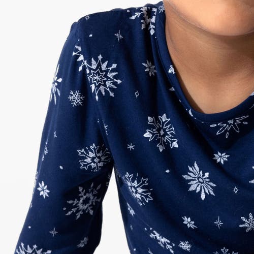 Bellabu Bear Kids' Snowflake Set Of 2 Piece Pajamas In Blue