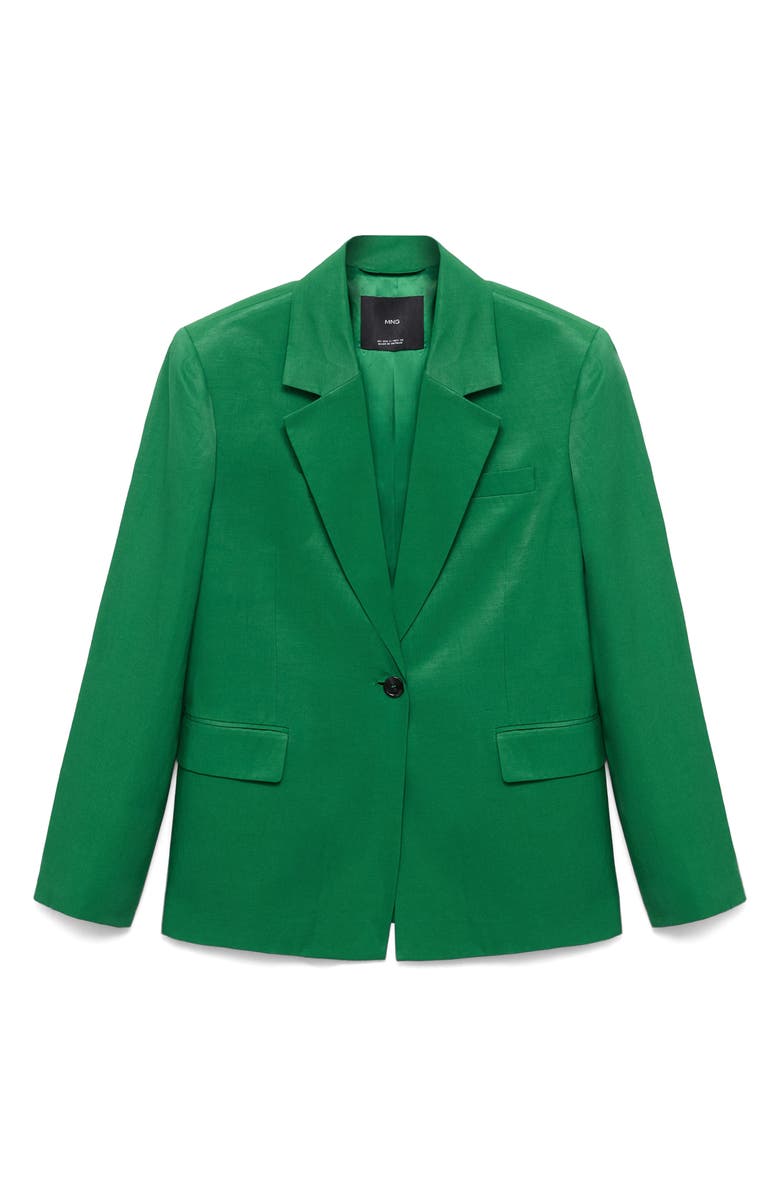 MANGO Otero One-Button Blazer, Alternate, color, Green