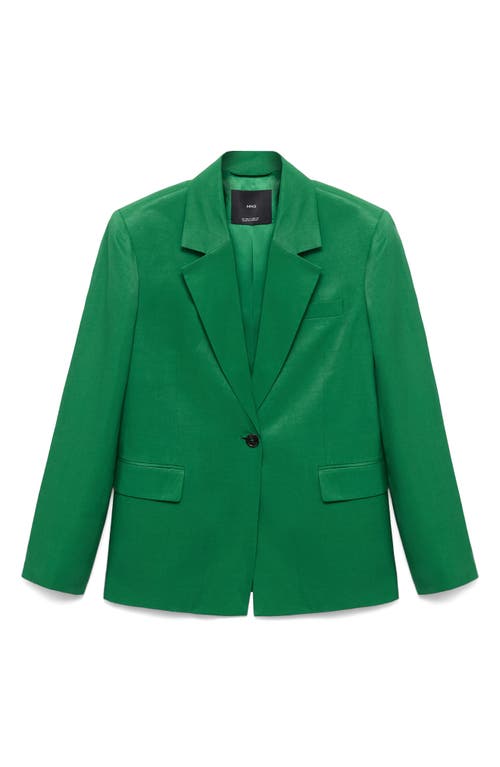Mango Otero One-button Blazer In Green