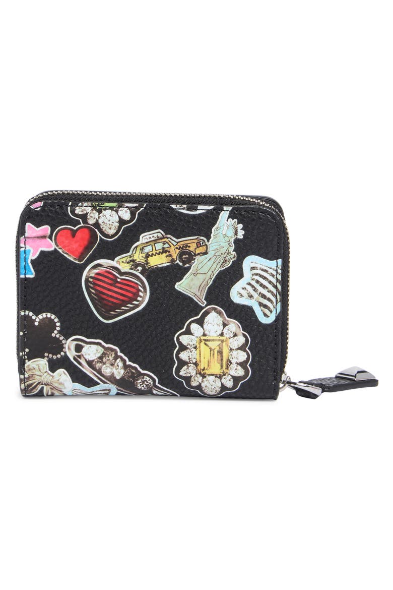 Mini Compact Wallet, Alternate, color, BLACK MULTI