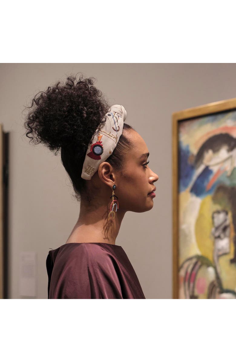 Lele Sadoughi The Met Knotted Kandinsky Embroidered Headband, Alternate, color, Violett 999
