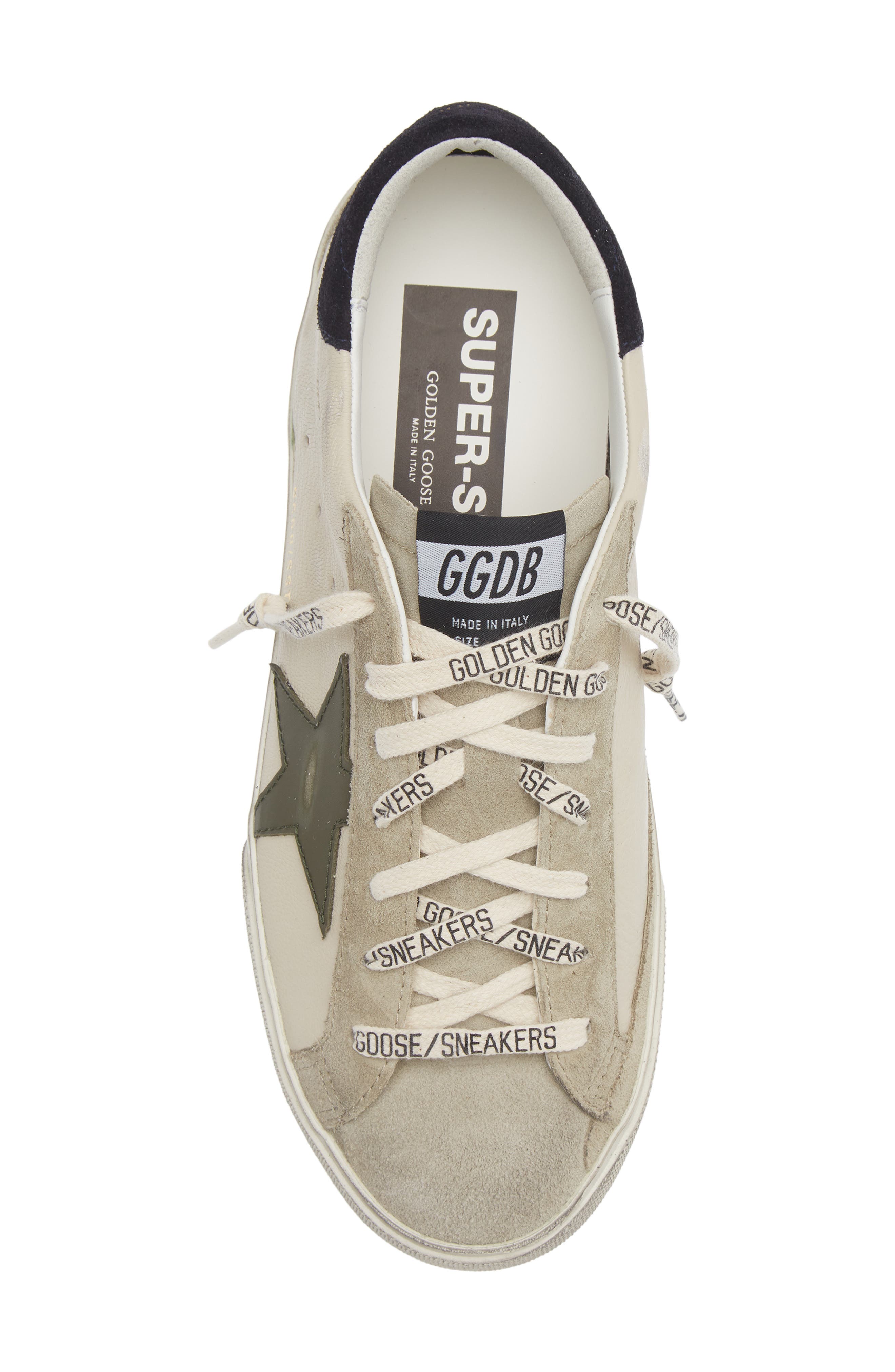 Golden Goose Super-Star Sneaker, Alternate, color, Cream/Grey/Olive Green/Blue