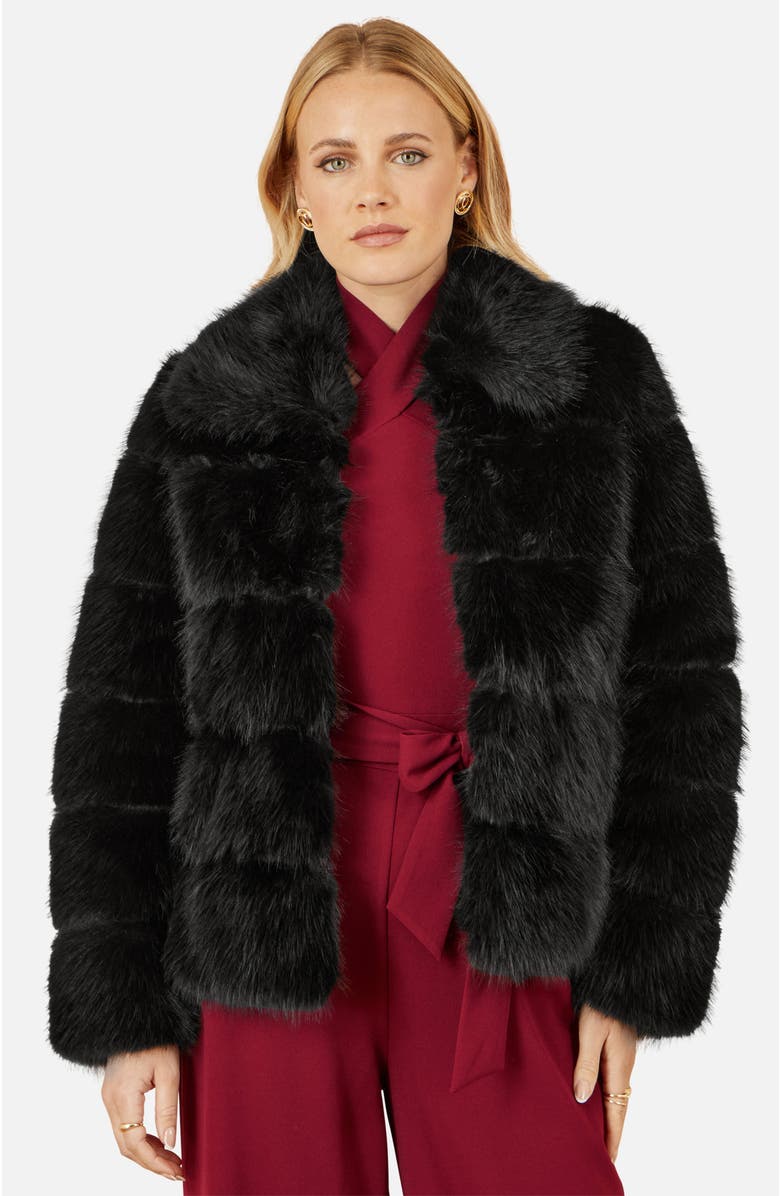 Yumi Luxe Faux Fur Coat, Alternate, color,
