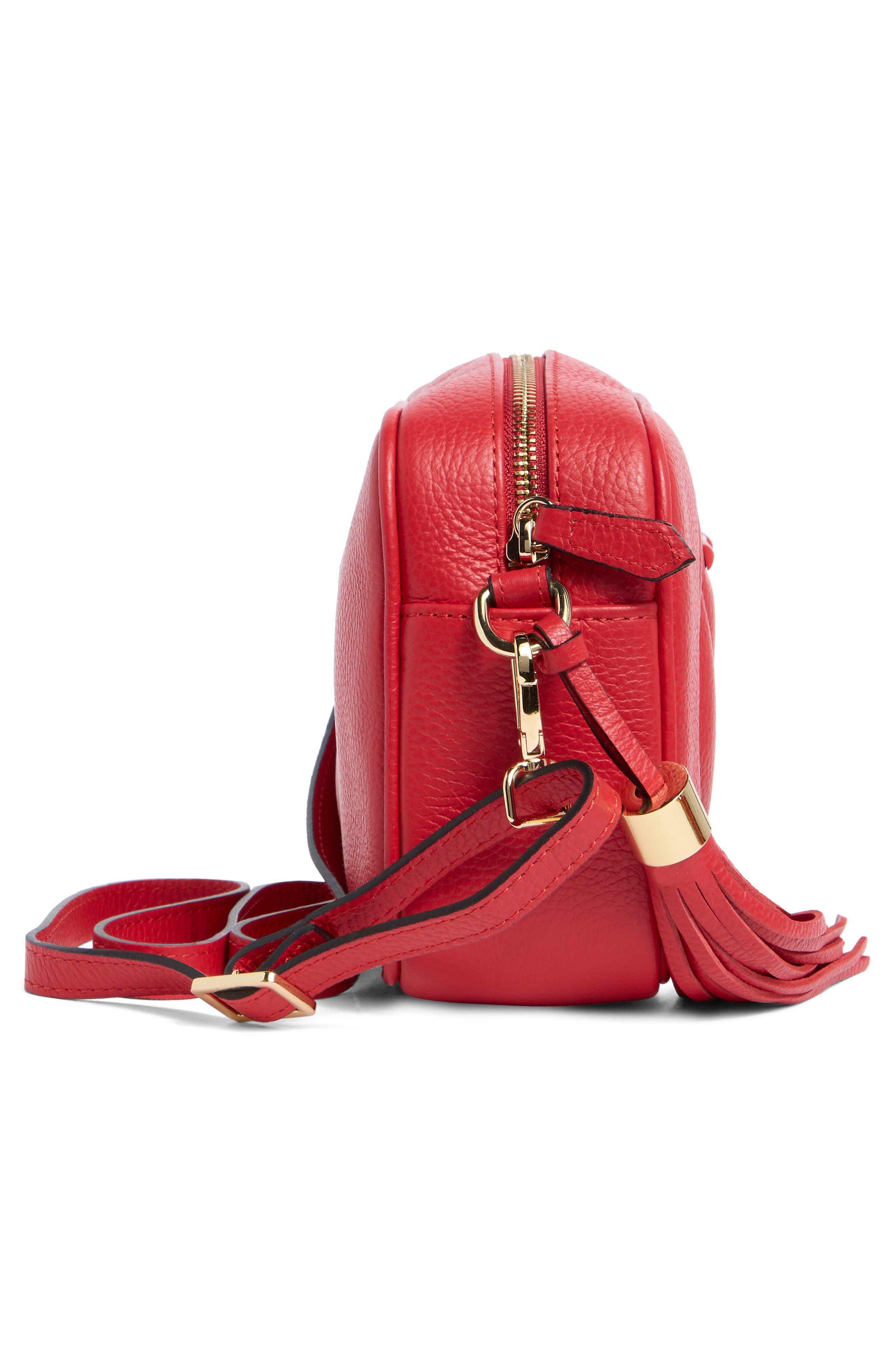 VALENTINO BY MARIO VALENTINO Mia Dollaro VLOGO Leather Crossbody Bag, Alternate, color, Red