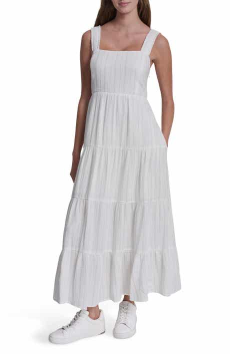 DKNY Jeans Sleeveless Tiered Cotton Gauze Sundress