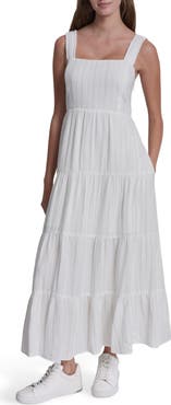 DKNY Jeans Sleeveless Tiered Cotton Gauze Sundress