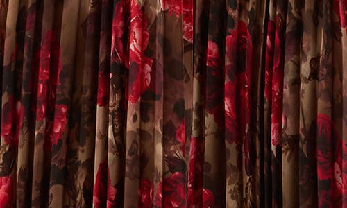 L'agence Fernanda Floral Pleated Midi Skirt In Brown