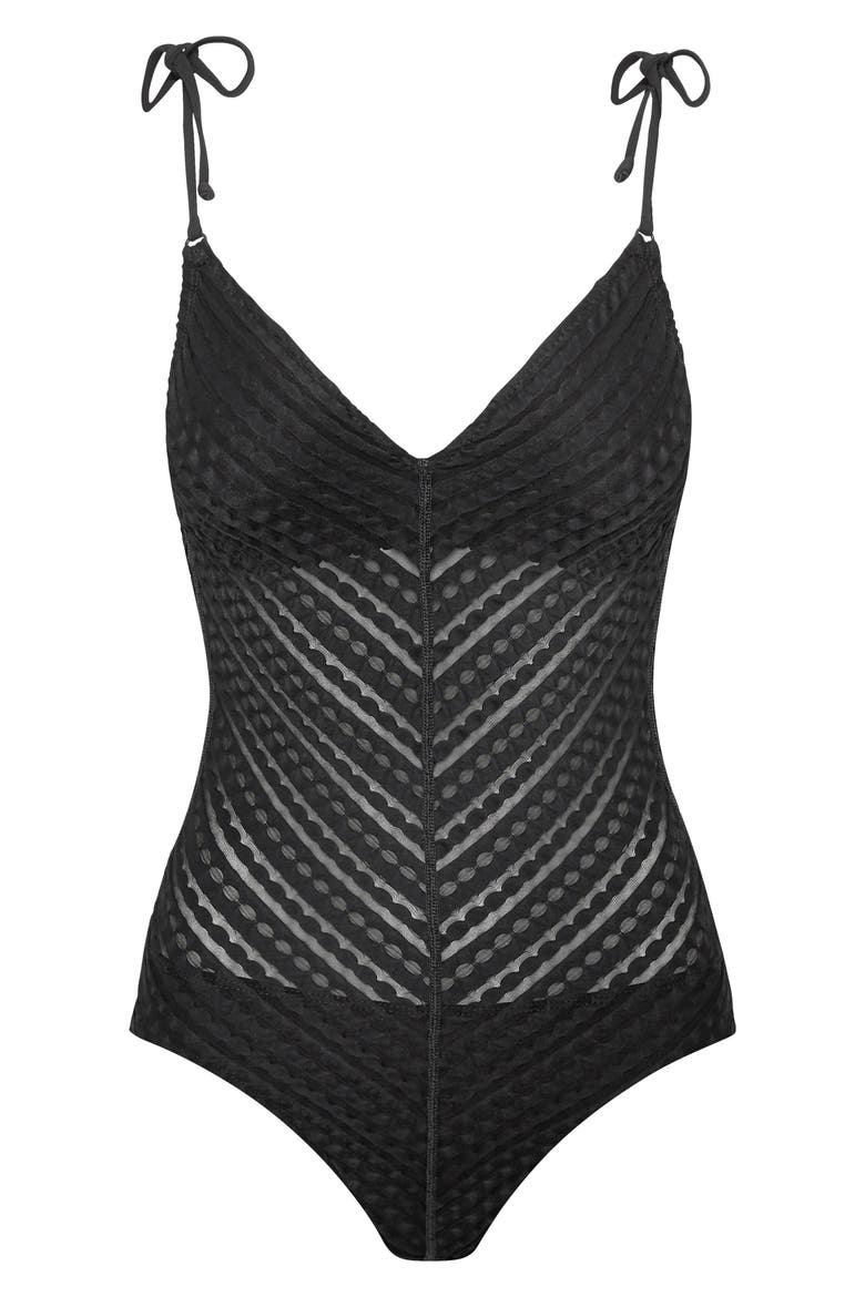 Carly One-Piece Swimsuit, Alternate, color, BLACK