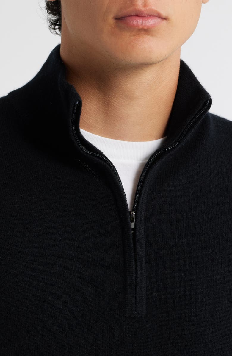 Vince Quarter Zip Cashmere Sweater, Alternate, color, Black