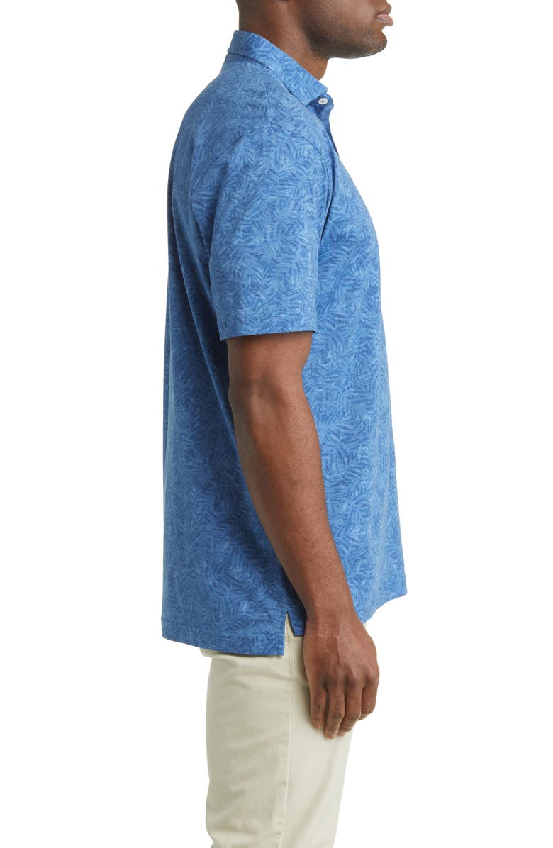 Peter Millar Pilot Mill Palms Print Pima Cotton Polo, Alternate, color, Indigo