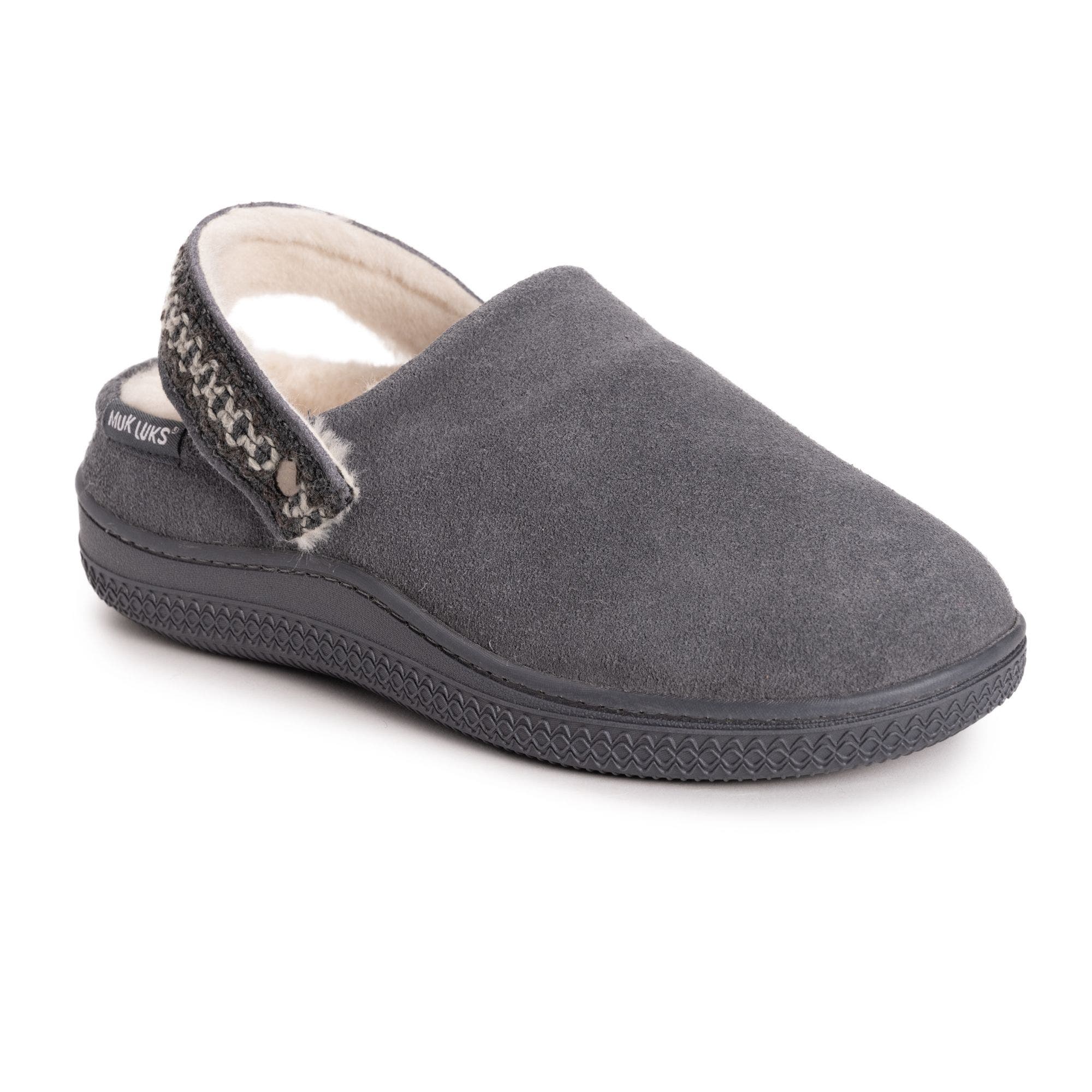 Quianna Luna Genuine Suede Clog Slipper, Alternate, color, Charcoal