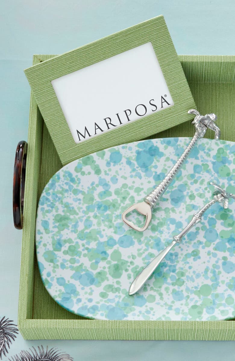 Mariposa Faux Grasscloth Picture Frame, Alternate, color, Green