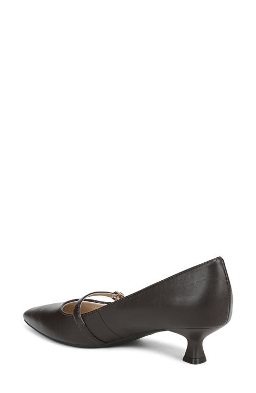 Lifestride Madelyn Mary Jane Pointed Toe Kitten Heel Pump In Brown