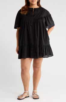 Treasure & Bond Lace Yoke Cotton Shift Dress