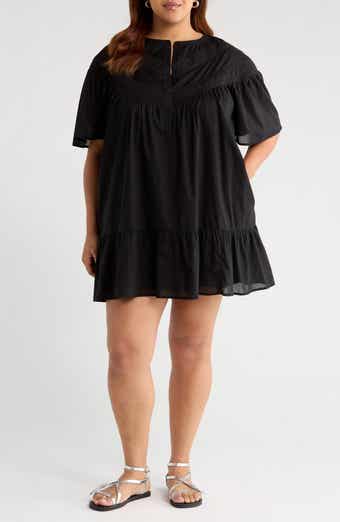 Treasure & Bond Lace Yoke Cotton Shift Dress