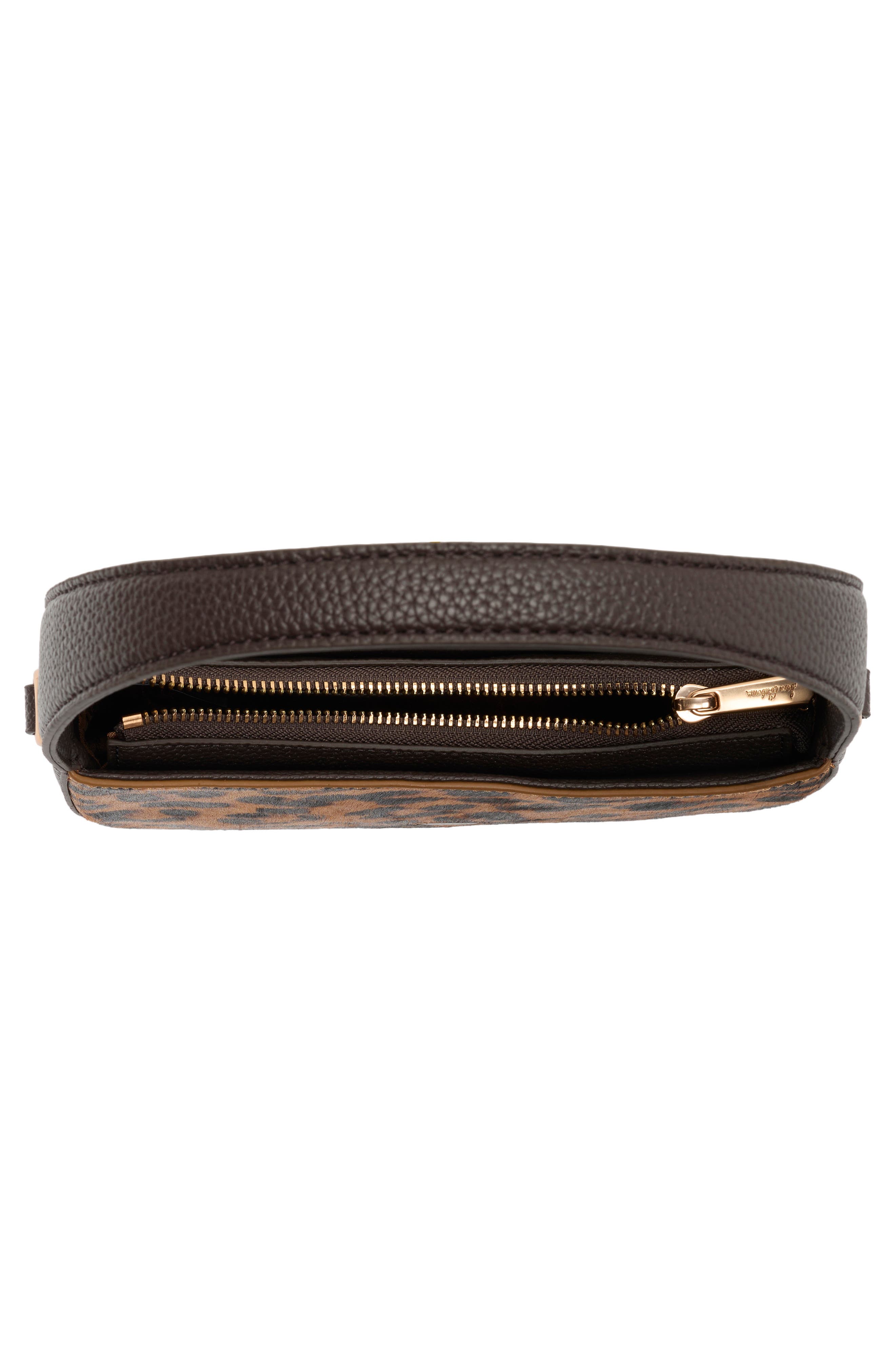 Lucia Top Zip Demi Shoulder Bag, Alternate, color, LEOPARD CALF-HAIR/ CACAO