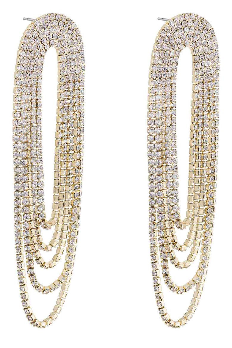 Crystal Chandelier Earrings, Alternate, color, GOLD
