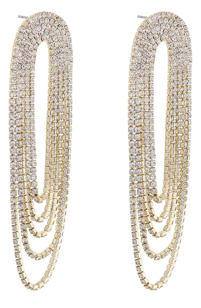 Ettika Crystal Chandelier Earrings, Alternate, color, Gold