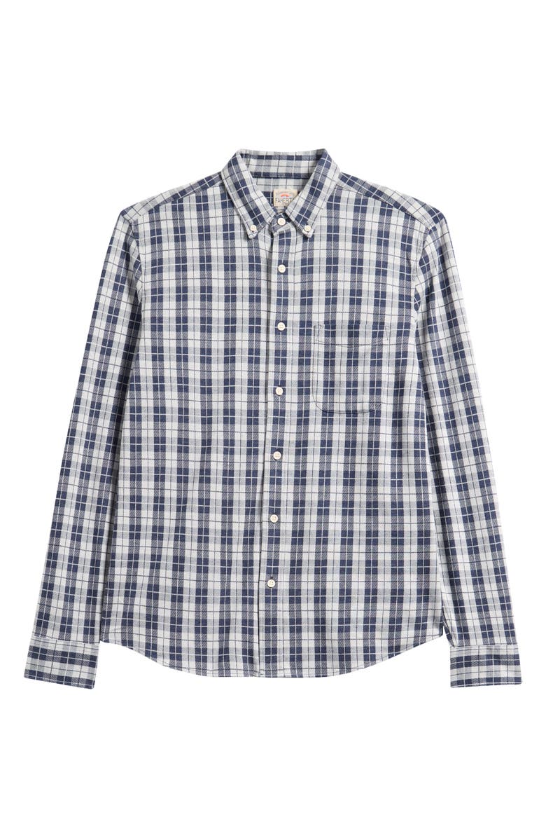 Faherty Coastline Knit Button-Down Shirt, Alternate, color, Royal Canyon Plaid