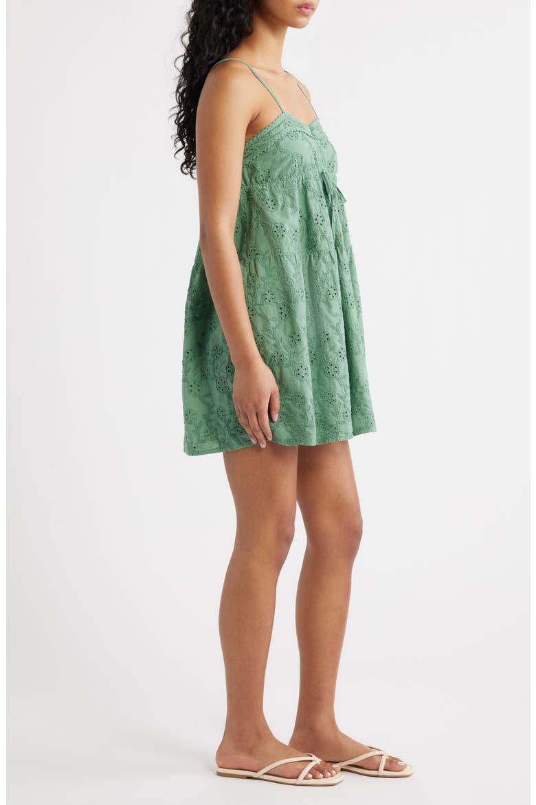 Amore Cotton Broderie Minidress, Alternate, color, GREEN