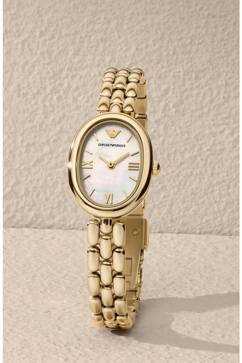 Small Sinfonia Mother-of-Pearl Bracelet Watch, 22mm x 28.2mm, Alternate, color, GOLD