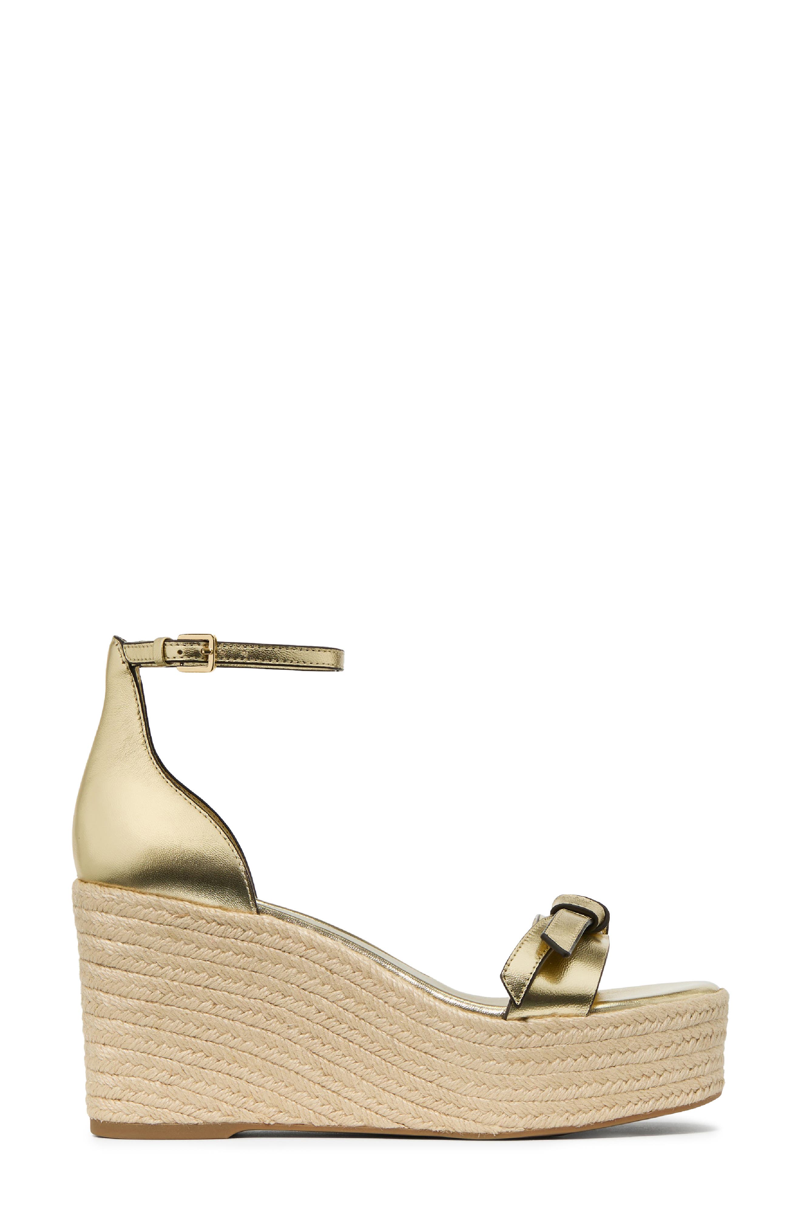 Kate Spade New York loop metallic espadrille wedge, Alternate, color, Pale Gold