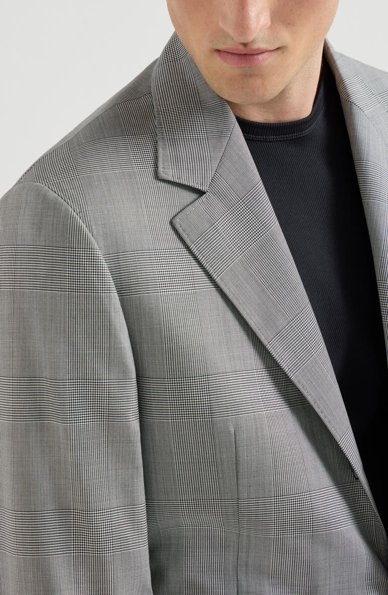 Brunello Cucinelli Prince of Wales blazer, Alternate, color, Grey