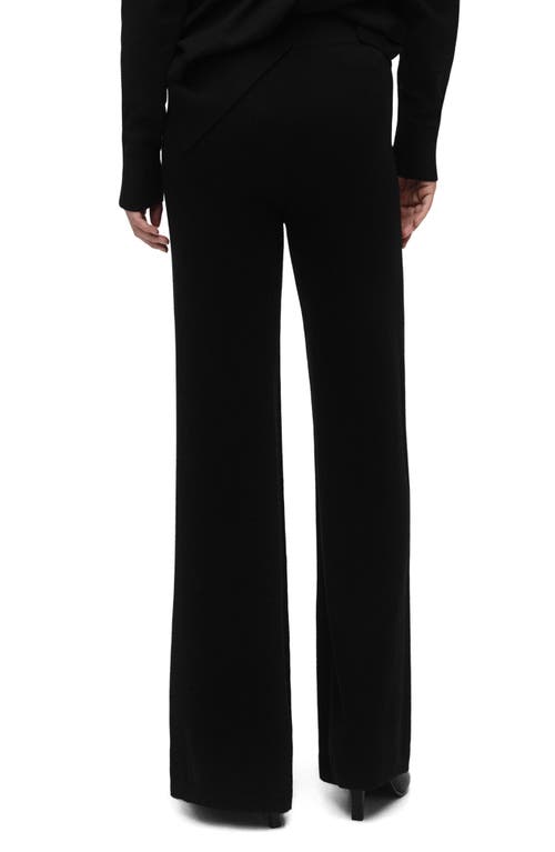 Mango High Waist Wide Leg Pants In Black