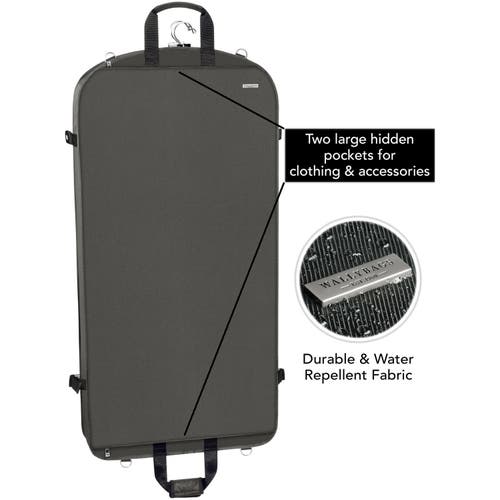 Wallybags 42" Premium Travel Garment Bag With Shoulder Strap In Gray