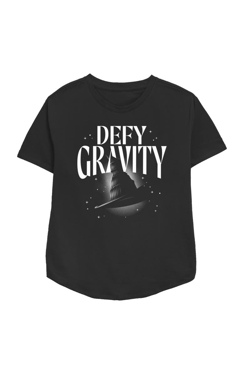 Wicked Women's Wicked Defy Gravity Witch Hat Graphic T-Shirt, Main, color, Black