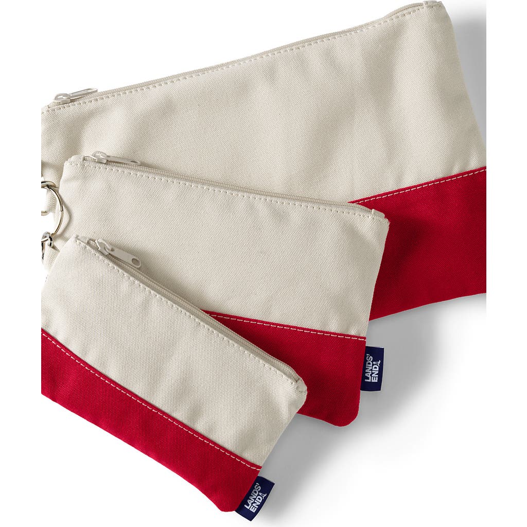 Lands' End Zip Canvas Pouch 3 Pack