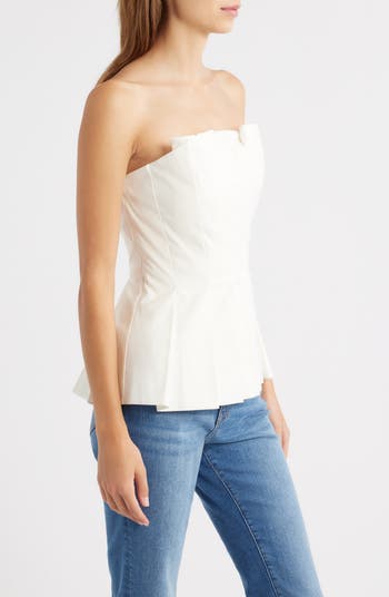 Ashlyn Pleated Peplum Strapless Top