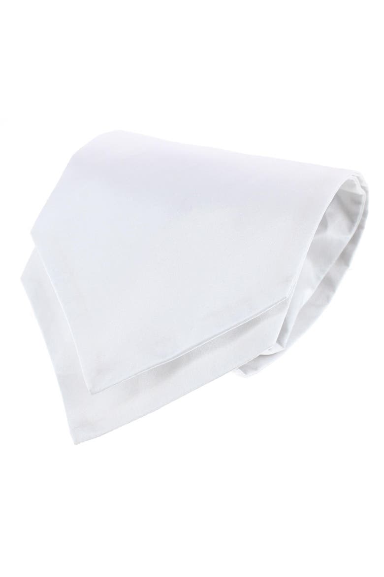Grant Solid Colored Silk Ascot, Main, color, White