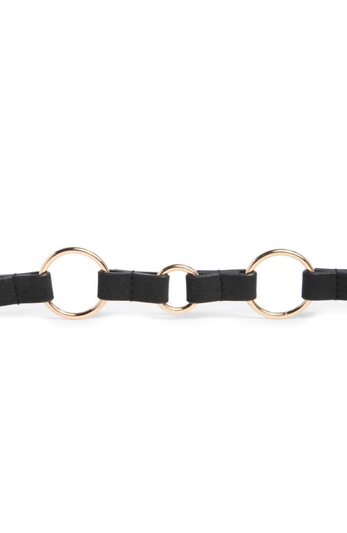 Vince Camuto Round Ring Chain Belt In Black