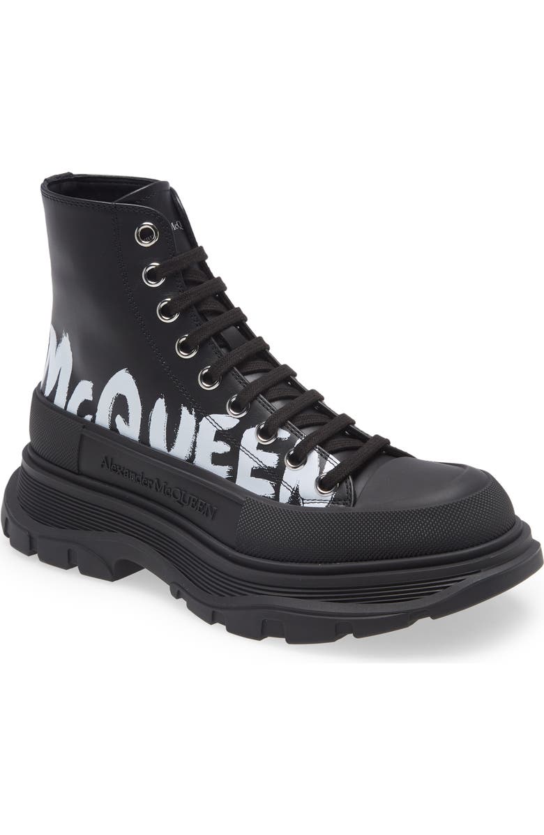 McQueen Tread Slick Graffiti High Top Sneaker, Main, color,