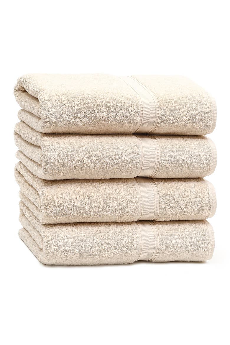 Sinemis Terry Bath Towels - Set of 4 - Beige, Alternate, color, BEIGE