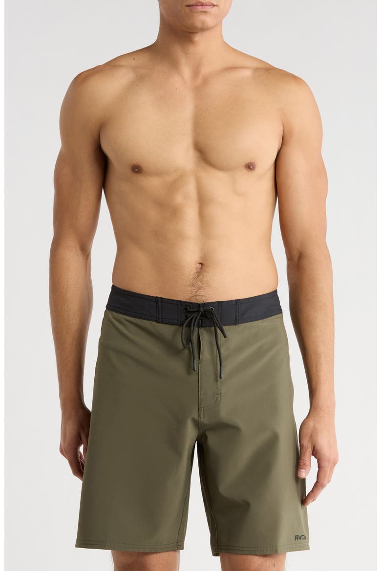 VA Solid Swim Trunks, Main, color, FATIGUE