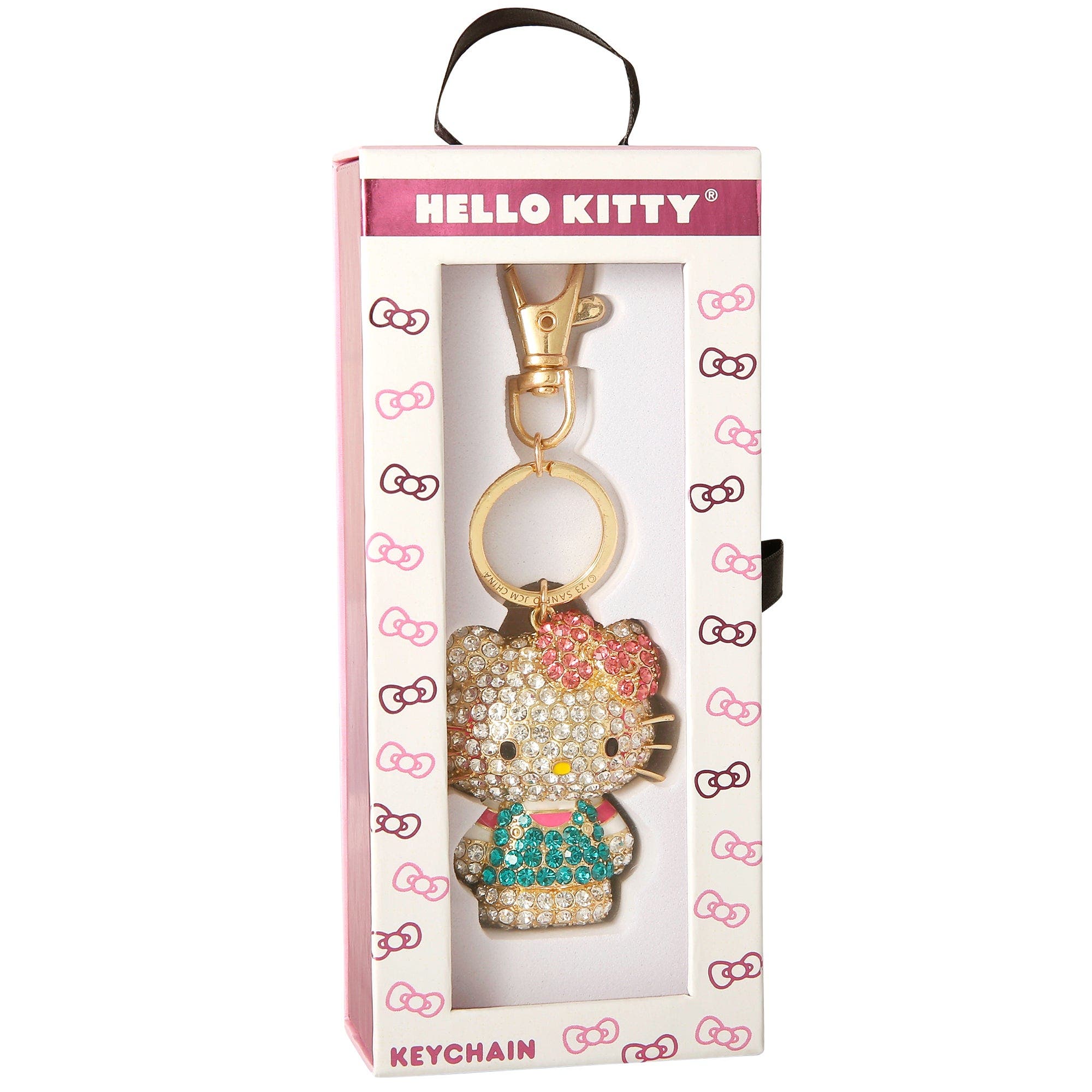 Hello Kitty Pave Hello Kitty 3D Bling Keychain, Alternate, color, Gold