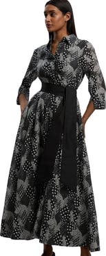 Karen Millen Long Sleeve Sash Waist Shirt Dress