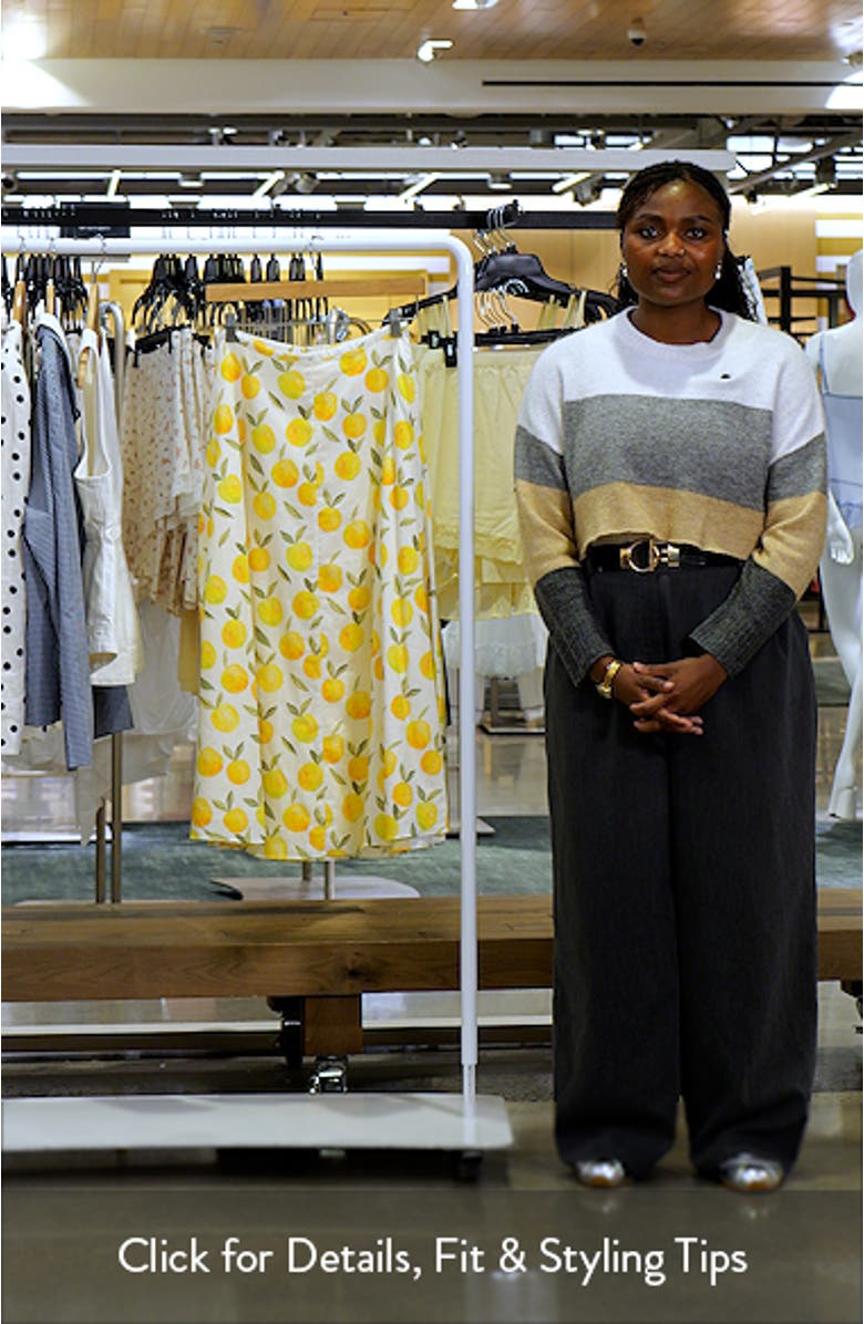Myria Lemon Print Midi Skirt, sales video thumbnail
