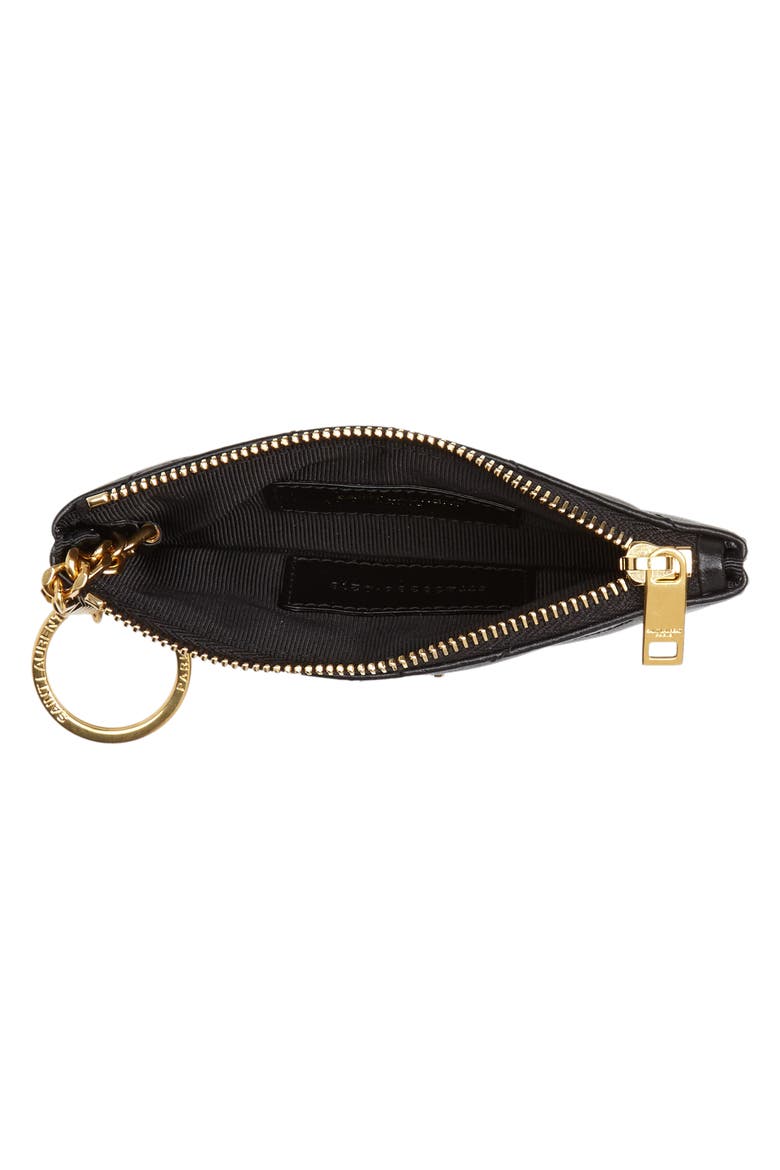 Monogram Leather Key Pouch, Alternate, color, NERO