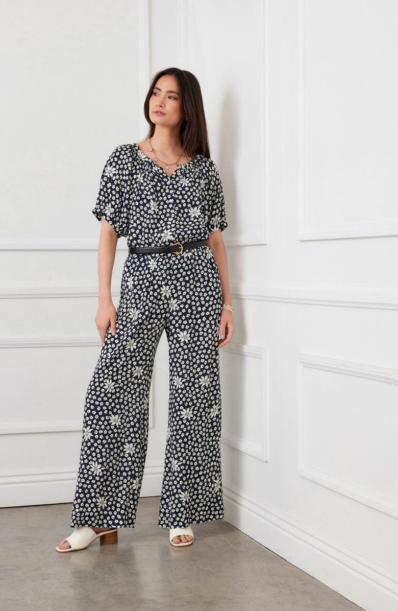 Karen Kane Floral Print Wide Leg Pants, Alternate, color, Floral Print