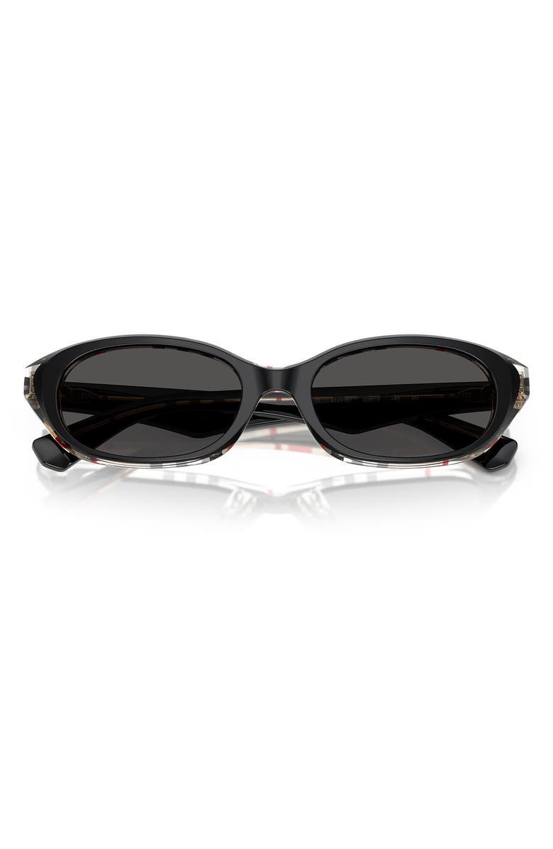 Burberry 55mm Oval Sunglasses, Alternate, color, Black Check