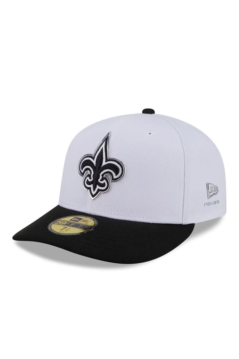 Men's New Era  White/Black New Orleans Saints 2026 NFL Draft Pre-Curved 59FIFTY Fitted Hat, Main, color, White