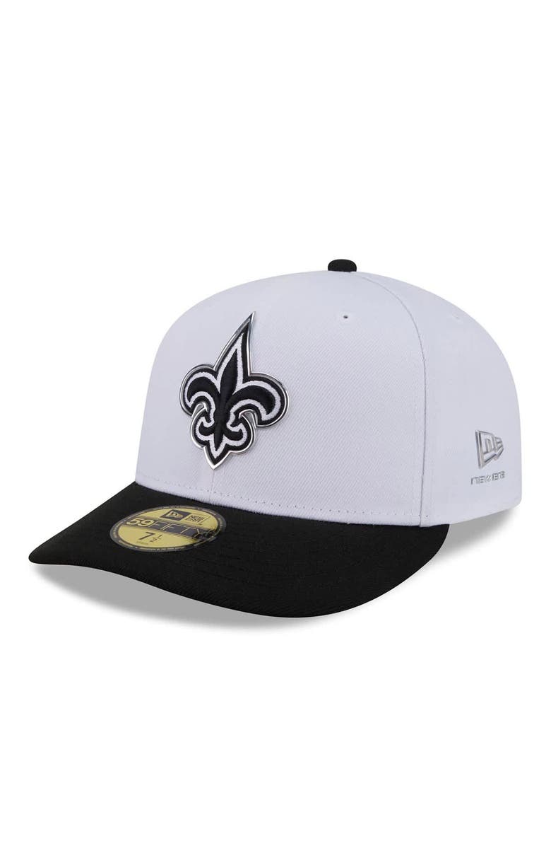 New Era Men's New Era  White/Black New Orleans Saints 2026 NFL Draft Pre-Curved 59FIFTY Fitted Hat, Main, color, White