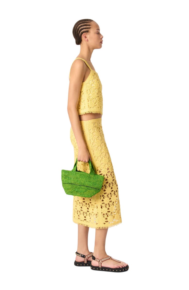 maje Crochet maxi skirt, Alternate, color, Yellow Banana