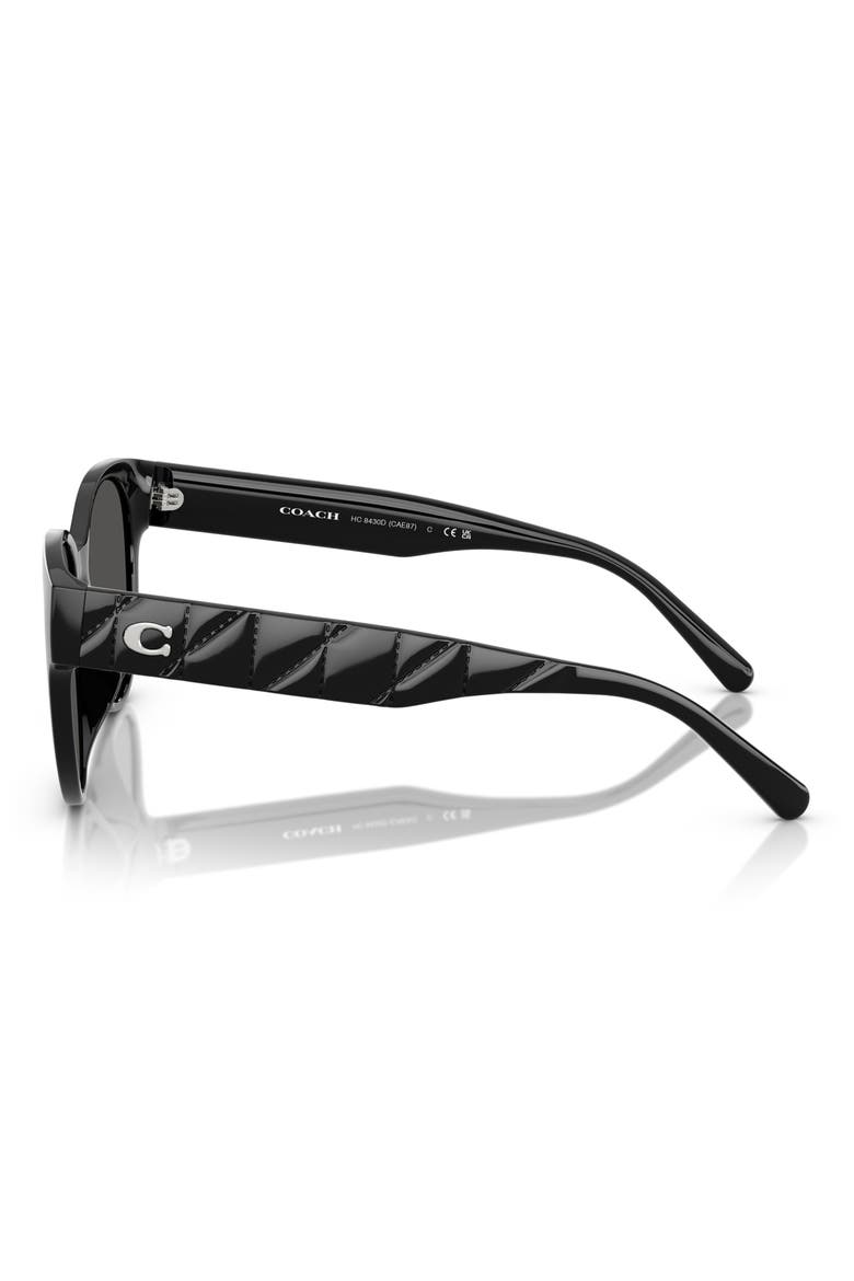 56mm Gradient Round Sunglasses, Alternate, color, BLACK / GREY SOLID