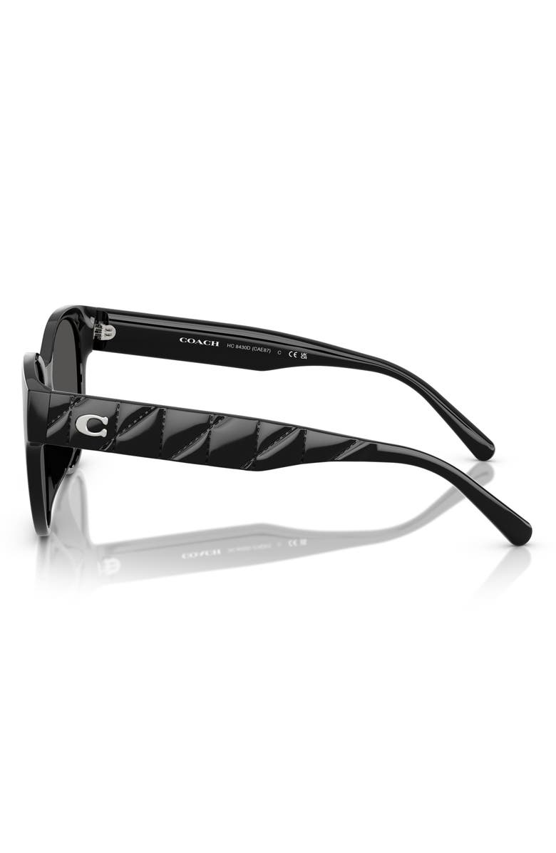 COACH 56mm Gradient Round Sunglasses, Alternate, color, Black / Grey Solid